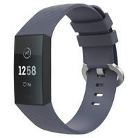 TiMOVO Band Compatible for Fitbit Charge 3, Soft Silicone Adjustable Replacement Band Fit Fitbit Charge 3 Smart Watch - Blue & Gray