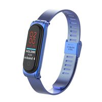 T-BLUER Xiaomi Mi Band 4/Mi Band 3 Band,Replacement Bracelet Metal Stainless Steel Strap Wristband Accessories for Xiaomi MiBand 4/MiBand 3,Blue