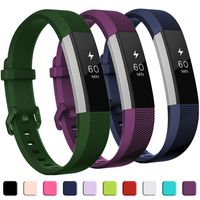 GEAK Compatible with Fitbit Alta and Fitbit Alta HR Band, Soft Classic Accessories Sport Bands Compatible for Fitbit Alta HR/Fitbit Ace,Green Plum and Navy Blue,Large