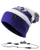AERIAL7 Mayrhofen Beanie Blue and White w/ Built-in Headphones
