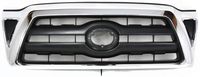 Grille Assembly Compatible with 2005-2008 Toyota Tacoma Chrome Shell/Black Insert