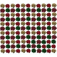 Berwick Offray (120 Count Small Gift Bows Assorted for Presents Reusable Gift Wrap Birthday Holiday Mini Gift Bows Bulk, Gift Wrap Supplies