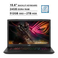 2019 ASUS ROG Strix 15.6 Inch FHD 1080P Gaming Laptop (8th Gen Intel 6-Cores i7-8750H up to 4.1GHz, 24GB DDR4 RAM, 512GB SSD (Boot) + 2TB HDD, NVIDIA GeForce GTX 1050 Ti 4GB, Backlit KB, Windows 10)