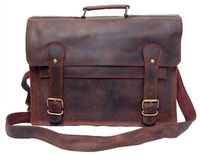 Amazon Brand Touch of Leather 17 Inch Large Vintage Retro Buffalo Hunter Leather Laptop Messenger Bag Office Briefcase College Bag Leather satchel crossbody Everyday Handbag