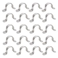 1.5inch Two Hole Strap U Bracket Stainless Steel Tube Strap Tension Clip Assortment Kit Heavy Duty Rigid Pipe Strap Clamp 20Pcs（50mm）
