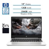 HP ProBook 440 G6 2019 Premium 14 Inch HD Laptop Business Notebook, Intel Core i5-8265U (up to 3.90 GHz), 12GB DDR4 RAM, 256GB SSD, WiFi, Bluetooth, HDMI, Windows 10 Pro W/ Accessories Bundle