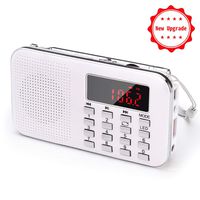 Mini Portable Pocket AM FM Radio with LED Flashlight, Digital Radio Speaker Music Player Support Micro SD/TF Card/USB, Auto Scan Save, 1200mAh Rechargeable Battery Operated, by PRUNUS