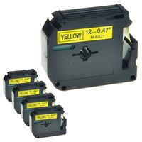 NineLeaf 5PK Replacement Label Tape Compatible for Brother P-Touch MK631 M-K631 Black on Yellow (1/2inch 12mm)