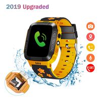 Eleoption Kids Smart Watches GPS Tracker Phone Call for Boys Girls Digital Wrist Watch, Sport Smart Watch, Touch Screen Cellphone Camera Anti-Lost SOS Learning Toy for Kids Gift (Orange&Black)