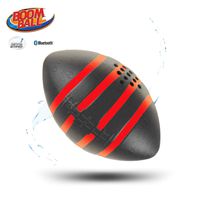 iHip Boomball Football Style Portable Outdoor Bluetooth 4.2 Speaker, Waterproof, Floatable, Shock Proof, Play and Listen to Music- Black Color
