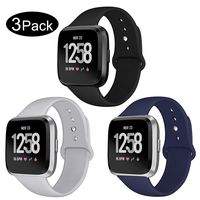 Kmasic Sport Band Compatible Versa/Versa Lite Edition 3 Pack, Soft Silicone Strap Replacement Wristband Compatible Versa Smart Fitness Watch, Large Small