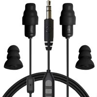 Plugfones Guardian Plus, Earplugs with Audio, 26 dB NRR, Noise Isolating Mic and Controls