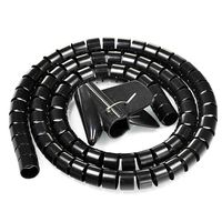 uxcell 10mm Flexible Cable Organizer Spiral Tube Cable Wire Wrap Computer Manage Cord Black 3 Meter w Clip