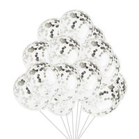 24 Pcs Silver Confetti Balloons for Party Wedding Decorations, 12 Inch