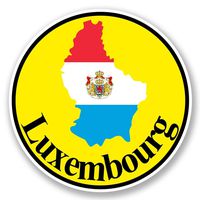 2 x 10cm/100mm Luxembourg Flag Map Vinyl SELF ADHESIVE STICKER Decal Laptop Travel Luggage Car iPad Sign Fun #6040