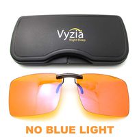 Clip On Blue Light Blocking Glasses for Sleep | Fits Over Prescription Glasses, Orange Lenses Reduce Eye Strain and Induce Sleep