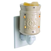 CANDLE WARMERS ETC Pluggable Fragrance Warmer- Decorative Plug-in for Warming Scented Candle Wax Melts and Tarts or Essential Oils, Bless This Home