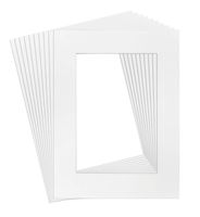 Golden State Art, Pack of 10, 12x16 Mats Cut for 8x12 - White Color Mat - Bevel Cut, Acid Free, 4-ply Thickness White Core - Great for Pictures, Photos, Frames, Artworks, Prints