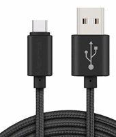 USB Type C Charging Cable - Data Sync 10 Foot with Heavy Duty Braided and Strong Metal Connections (Black, Single 10 Foot)