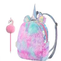 Yorki Girls Plush Unicorn Backpack Fashion,Shool Women Unicorn Bag Travel,Cute Bookbag for Unicorn Party Supplies-Pink