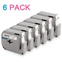 M Tape M-K231S, 12mm 0.47 Inch Compatible Brother M231 M-231 MK-231 M-K231 Black on White for Brother P-Touch PT-90 PT-M95 PT-45M PT-65, 26.2 Feet (8m), 6-Pack