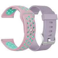 SKYLET for Fitbit Blaze Bands, 2 Pack Breathable Silicone Replacement Wristband for Fitbit Blaze Bracelet (No Tracker, No Frame)【2PC: Pink-Teal&Light Purple】