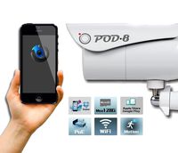 Pod-8 2 Megapixel HD 1080P Wi-Fi Wireless Network IP66 Waterproof Outdoor/Indoor PoE Bullet Home Security Camera System Pd-330PW with Night Vision for iPhone, iPad, Android Smart Phone, PC, Mac