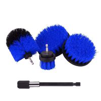 4Pcs Replaceable Power Scrubber Cleaning Drill Brush With Quick Change Extender Drill Scrub Brushes for Car Bathroom, Grout, Shower,Tub,Wooden Floor Time Saving Kit (Blue)