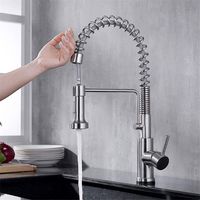 Brushed Nickel Sensor Touch Kitchen Spring Faucet Sensitive Smart Touch Kitchen Tap Pull Out Spring Kitchen Sense Faucets