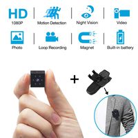 Spy Mini Camera HD 1080P Built in Rechargeable Battery Hidden Nanny Cam with Motion Detection, Night Vision and Arm Bandage for Indoor/Outdoor Magnetic& Wearable Hidde Cam for Car, Home and Sports