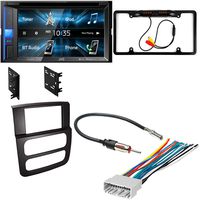 CACHÉ 3058 Bundle with Complete Car Stereo Installation Kit with Receiver - Compatible with 2002-2005 Dodge Ram Truck - Bluetooth Touchscreen, Backup Camera, Double Din Dash Mounting Kit (5Item)