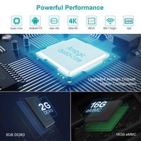 Android 7.1 TV Box,The Smallest Android Box Pendoo X8 Mini 2GB+16GB Quad Core 64 Bits 2.4G WiFi H.265 4K (60Hz) Full HD TV Box