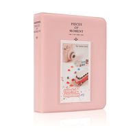 Alohallo 64 Pockets Mini Photo Album fit to Fujifilm Instax Mini 7s 8 8+ 9 25 26 50s 70 90 Instant Camera & Name Card with 40 Psc Stickers - Pink