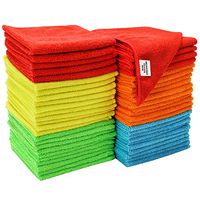 S&T INC. 968601 Multi Color 50 Pack Microfiber Cleaning Cloths, 50 Pack