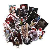 Horror IT Pennywise Themed 24 Piece Character Sticker Decal Set for Kids Adults - Laptop Motorcycle Skateboard Decals
