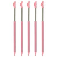 5 x Assecure pro full pink metal extendable retractable telescopic stylus slot in touch screen pen for Nintendo 3DS XL