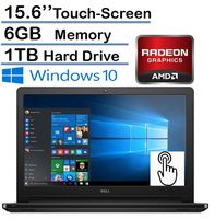 2016 Dell Inspiron 15.6-inch Premium Touchscreen Laptop PC, AMD Quad-Core A8-7410 Processor, 6GB RAM, 1TB HDD, DVD +/- RW, Radeon R5 Graphics, MaxxAudio, HDMI, Bluetooth, WIFI, Windows 10-Black
