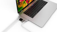 Juiced Systems MacBook Pro USB-C 6 Port Adapter - 2X USB-C Ports | 1 SD Memory Card Input | 1 Micro SD Memory Card Input | 2X USB 3.0 Ports (Silver)