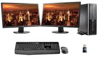HP Elite 8300 PC Bundle with 2 x 24 inch 24UH Monitors, Wireless Keyboard and Mouse, WiFi, Intel i7, 16GB Memory, 1TB SSD Storage, Windows 10 (Renewed)