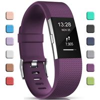 Watch Straps by ALZERO, Strap for Fitbit Charge 2 Adjustable Bracelet Sports Replacement Strap Compatible with Fitbit Charge2 for Women Men (Large: 6.7"- 8.1", Purple)