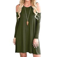 Boomboom 2018 Women Summer Round Neck Casual Dress (M, Green)
