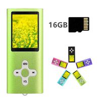 MP3 Player MP4 Player with a 16GB Micro SD Card, Runying Portable Music Player Support up to 64GB, Mini USB Port 1.8 LCD, with Photo Viewer, E-Book Reader, Voice Recorder & FM Radio Video (Green)