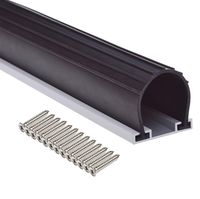 10FT Heavy-Duty U Ring Shape Universal Garage Door Bottom Seals Rubber with Pre-drilled Aluminum Track Retainer Base Kit (10ft, Black)