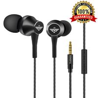 in-Ear Earbuds Earphones Headphones, Sunshine Flying - Wired Bass Stereo 3.5mm Metal Housing, Built-in Mic for Samsung Galaxy S8/S8 Plus/Android (Black)