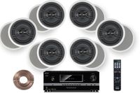 Sony 700 Watt 7.1 Channel 3D A/V Receiver + Yamaha Natural Sound Custom Install in-Ceiling 3-Way 100 watts Speaker (Set of 6) with Dual Tweeters & 6-1/2" Woofer + 100ft 16 AWG Speaker Wire