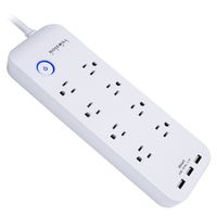Rosewill 8 Outlet Power Strip Surge Protector with 3 iSmart USB Ports (5V / 3.1A), 3.0 Feet Heavy Duty Extension Cord, 1800 Joules, RHSP-17005