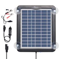 Solar Battery Charger Car, 5W 12V Solar Trickle Charger for Car Battery, Portable and Waterproof Solar Battery Maintainer, High conversion single crystal silicon Solar Panel car battery charger for RV