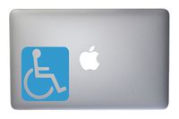 Disabled Wheelchair Handicap Sign Vinyl Decal for MacBook, Laptop or Other Device 5 Inch (ice Blue)