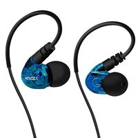KINVOCA Sweatproof Sports Workout Earphones for Running Gym Exercise Jogging Wired Earhook Headphones with Volume Remote and Microphone Bass Noise Isolating Over Ear in Ear Sport Earbuds (Blue)