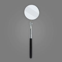 Ullman S-2 Circular Telescoping Mirror with Heavy Duty Vinyl Grip, 3-1/4" Diameter, 11" to 15" Extended Handle Length